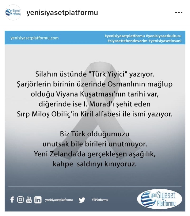 Yeni Zelanda `da gerçekleşen aşağılık, kahpe saldırıyı kınıyoruz. 